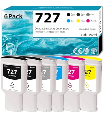 Amazon.com: Hp HEWB3P19A 727 Ink Cartridge, Cyan Standard Yield